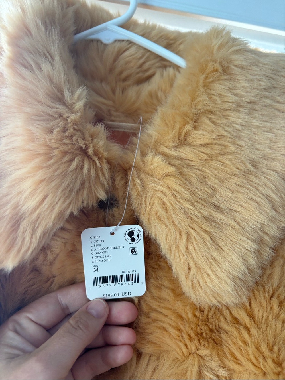 Free People Apricot Faux Fur Puffer Jacket